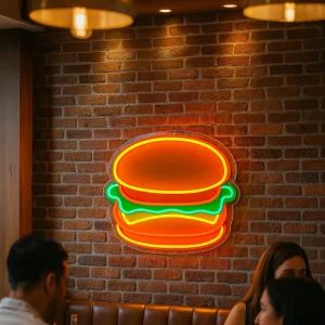Neon hamburger