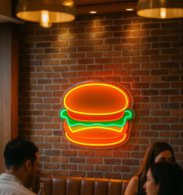Neon hamburger