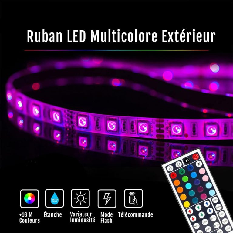 pack ruban led violet multicolore