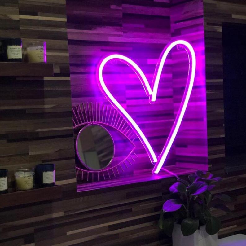 Néon WEDDING Heart coeur Pink v2