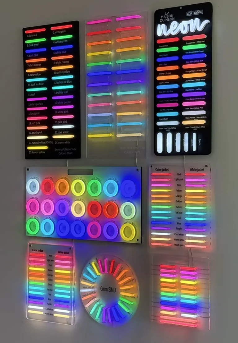 nuancier couleurs neon led