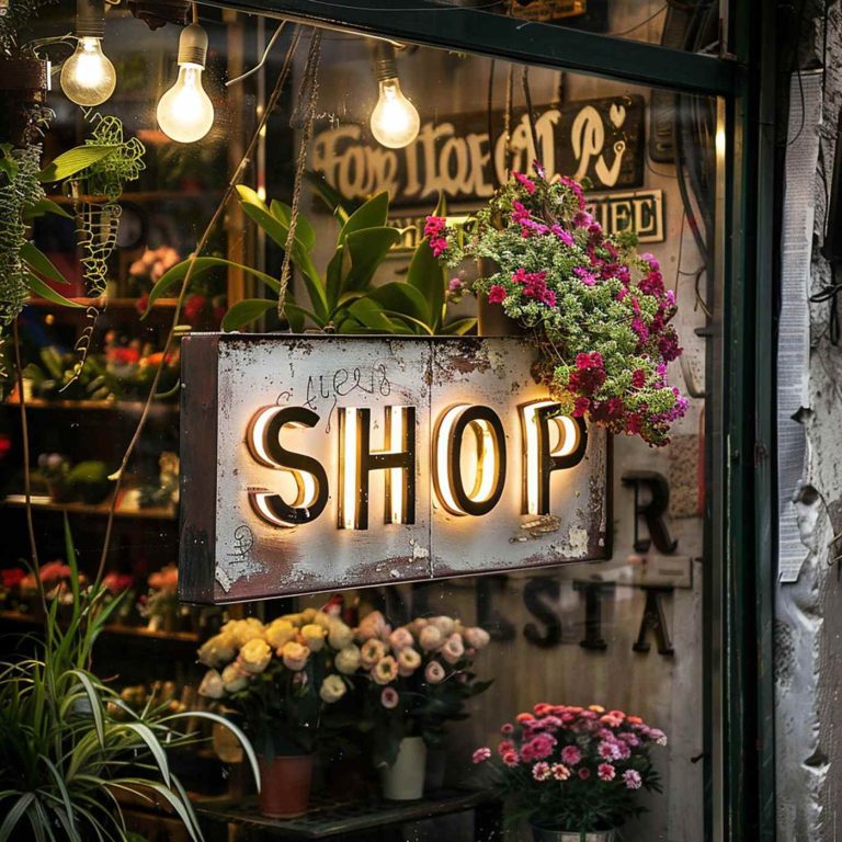 Shop-vitrine-Neon-Led-Fleur