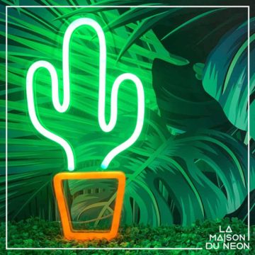 cactus neon LED deco maison