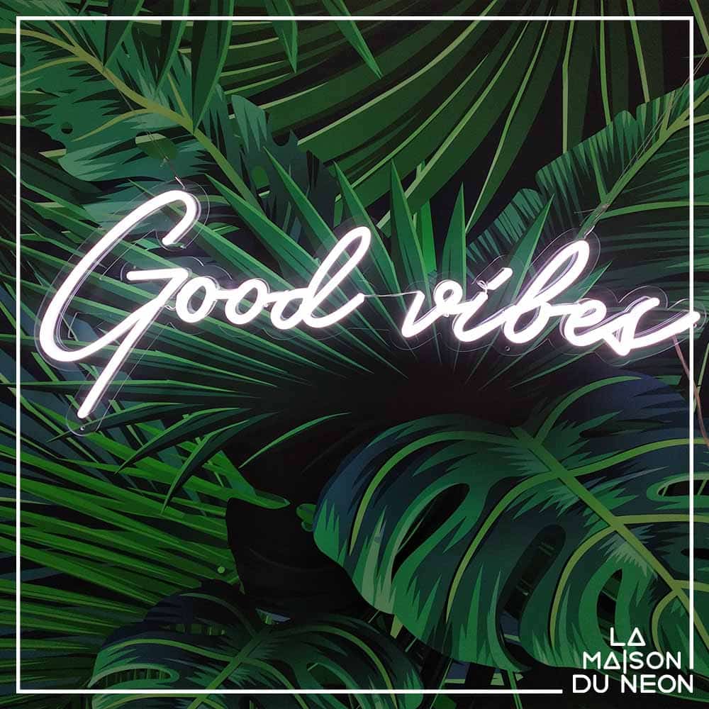 neon LED good vibes blanc froid