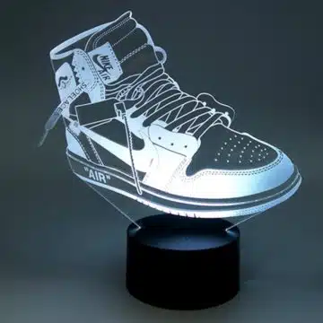 lampe led air jordan 1 off white sneaker basket la maison du neon