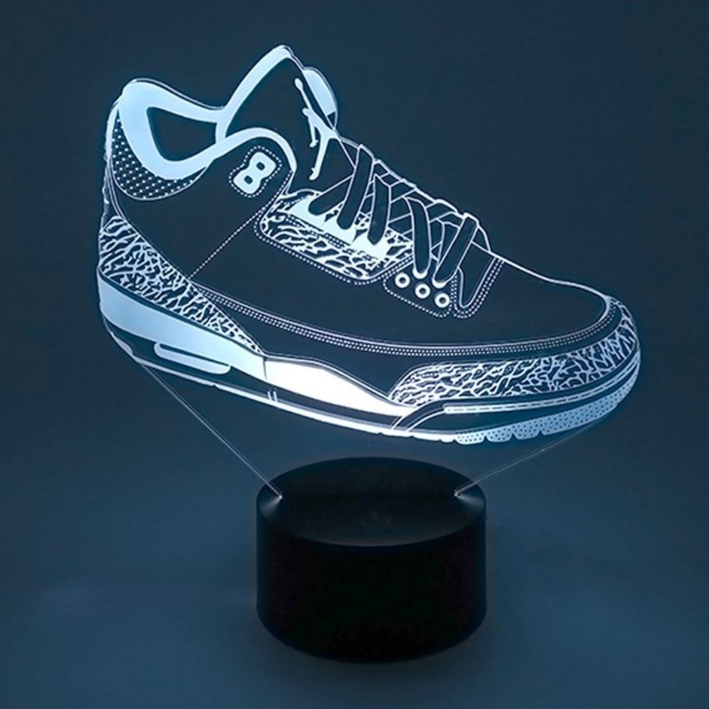 lampe led air jordan 3 sneaker basket la maison du neon