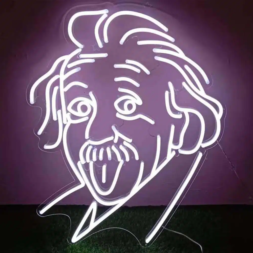 PORTRAIT Einstein neon blanc