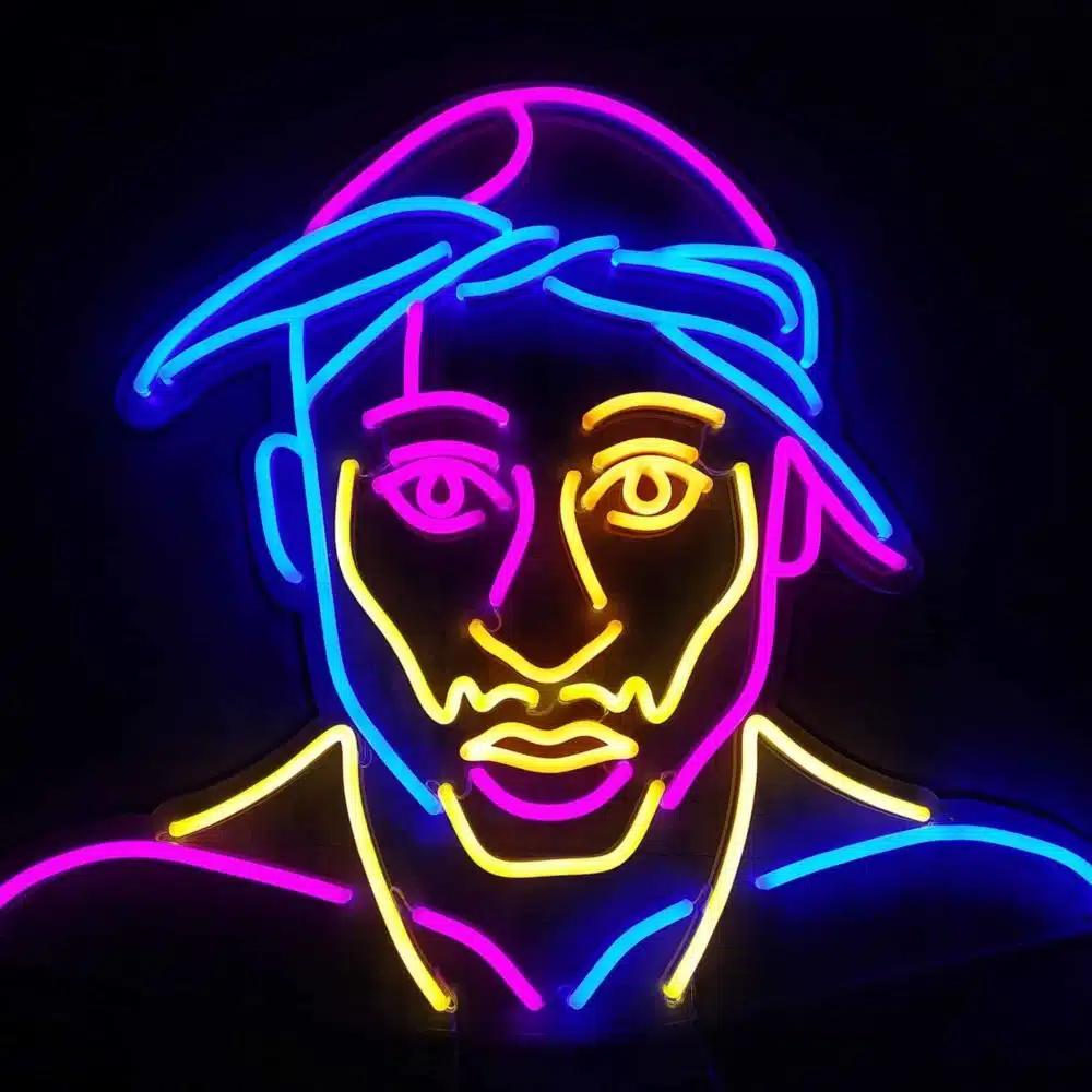 PORTRAIT Neon Tupac coloré