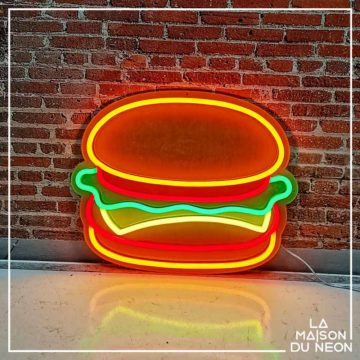 Burger enseigne neon LED