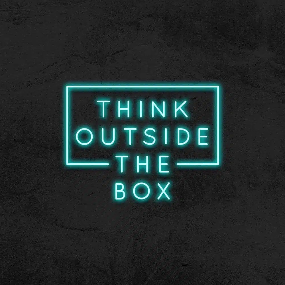 neon think outside the box