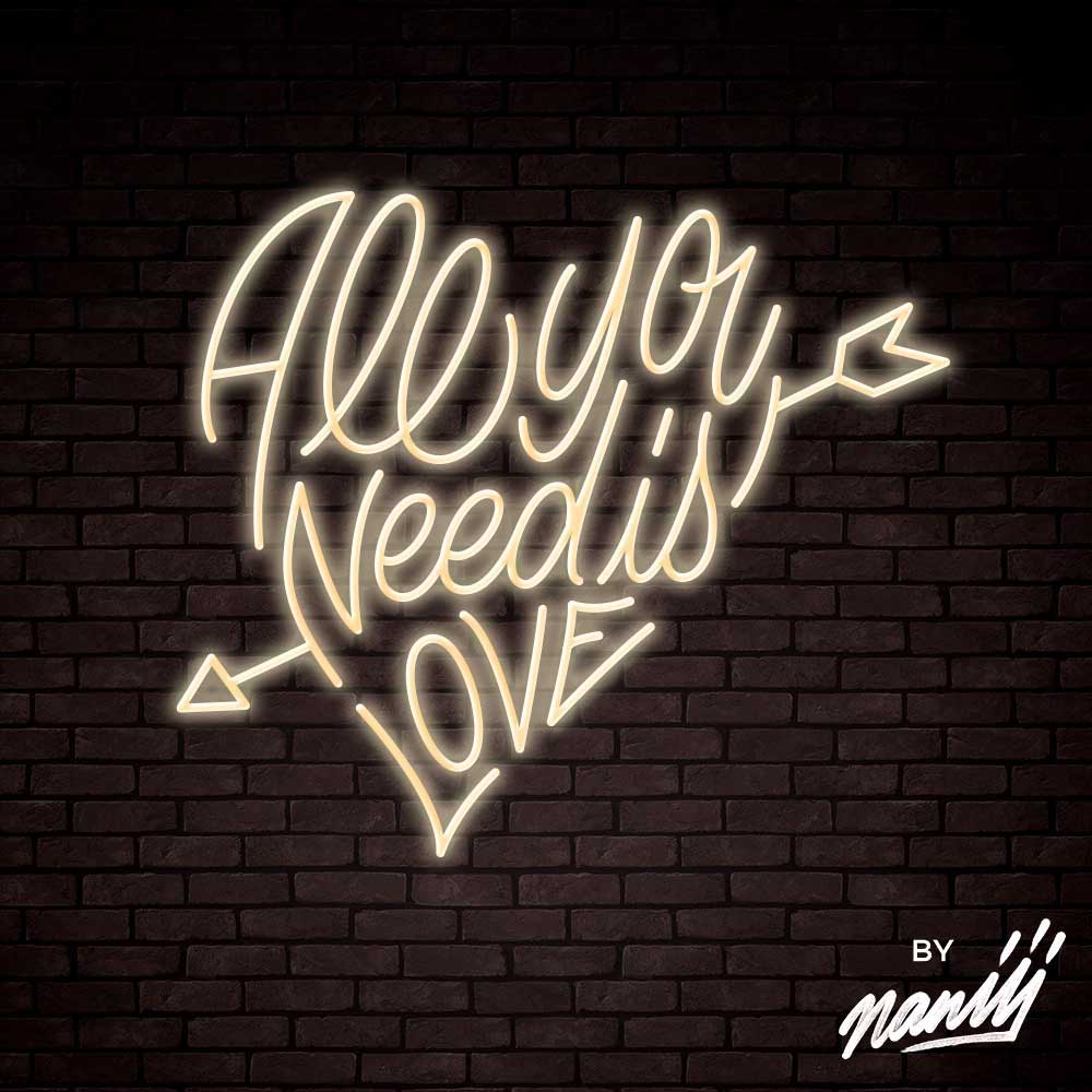 neon deco all you need is love blanc chaud
