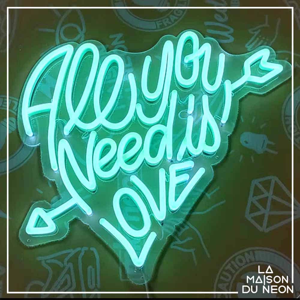All you need is Love vert citation LED