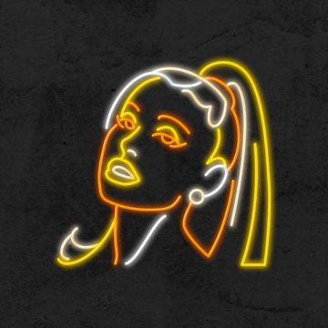 portrait Ariana Grande neon deco