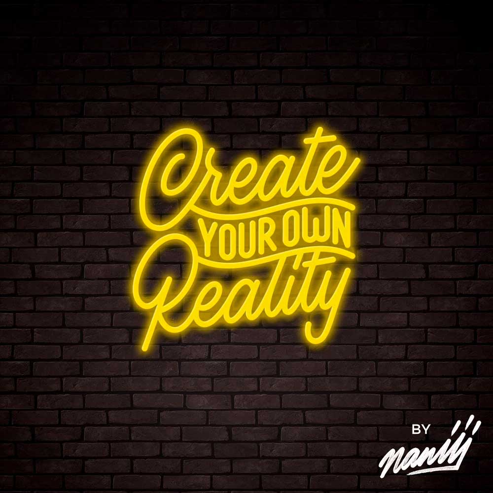 neon deco create your own reality jaune