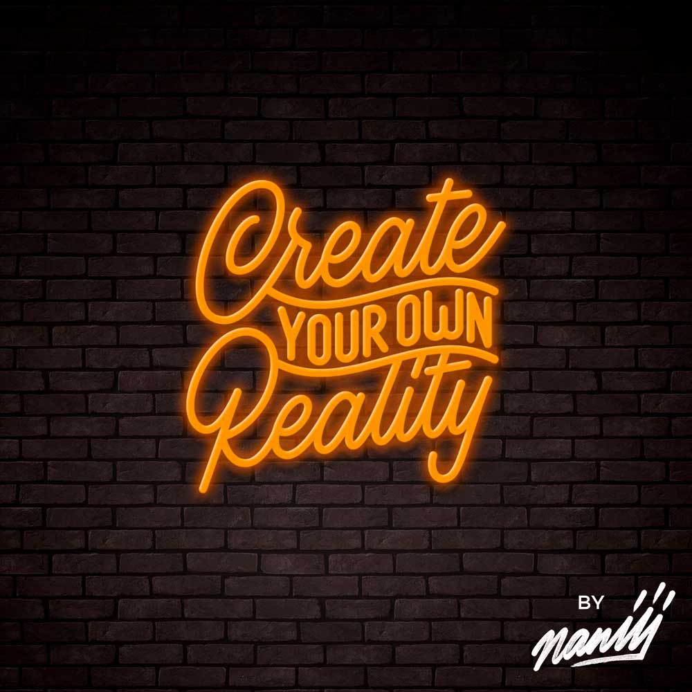 neon deco create your own reality orange