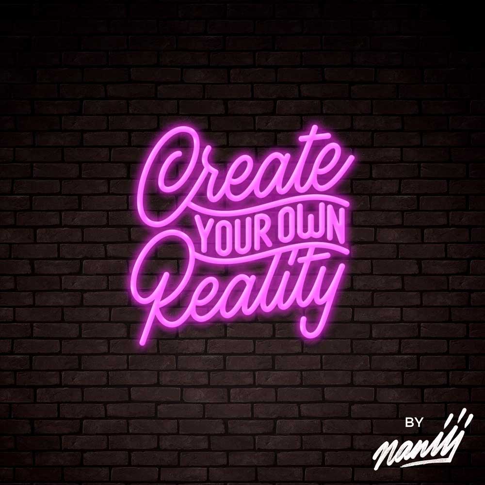 neon deco create your own reality rose