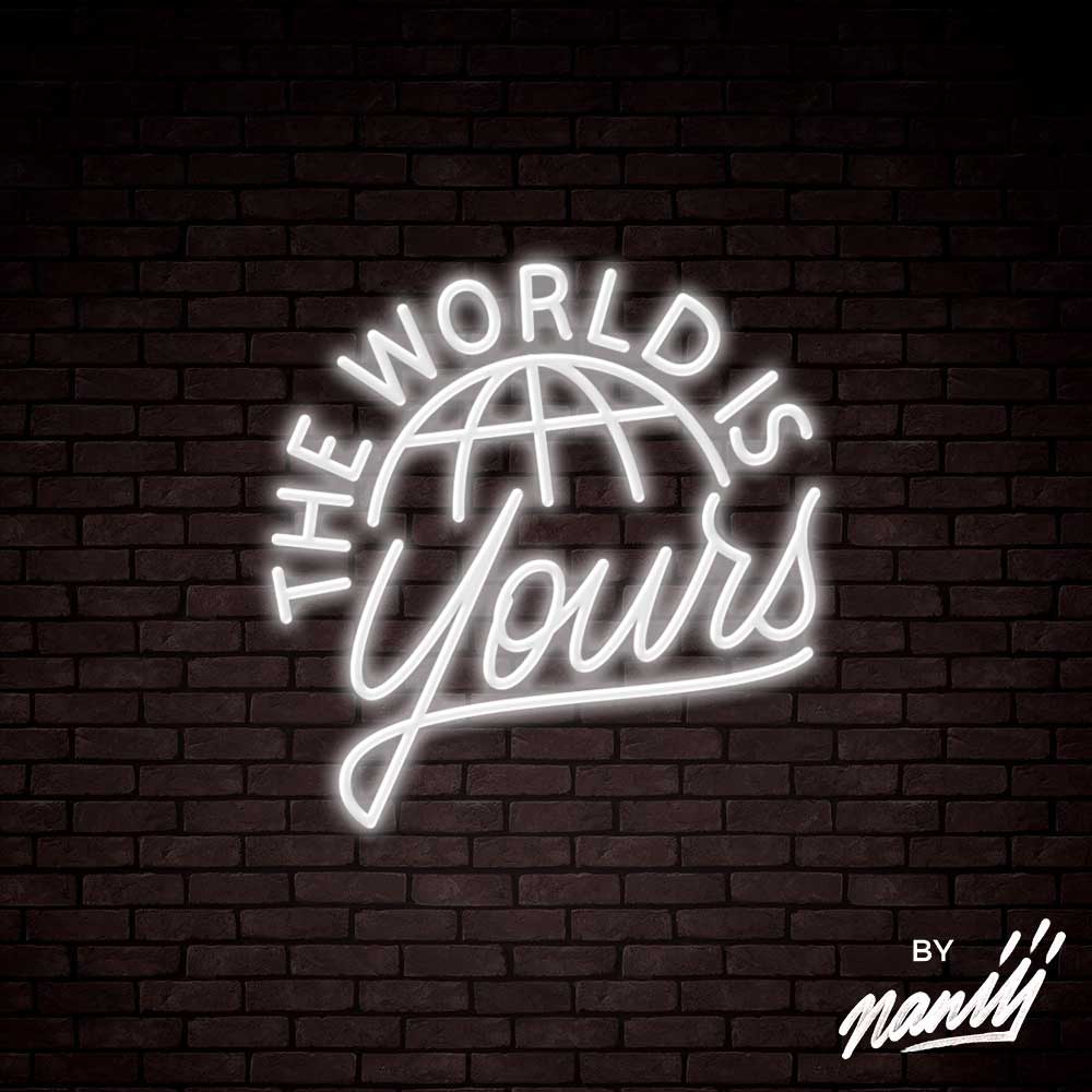 neon the world is yours blanc froid
