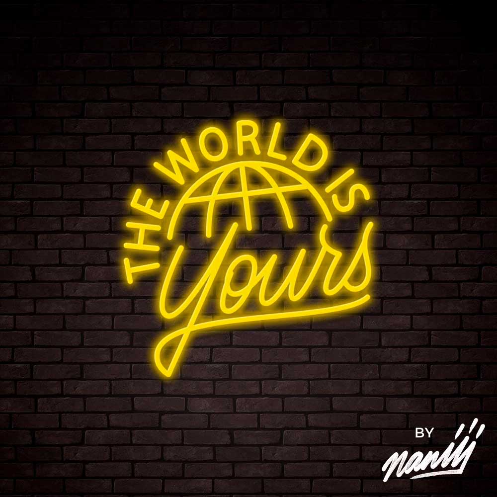 neon the world is yours jaune
