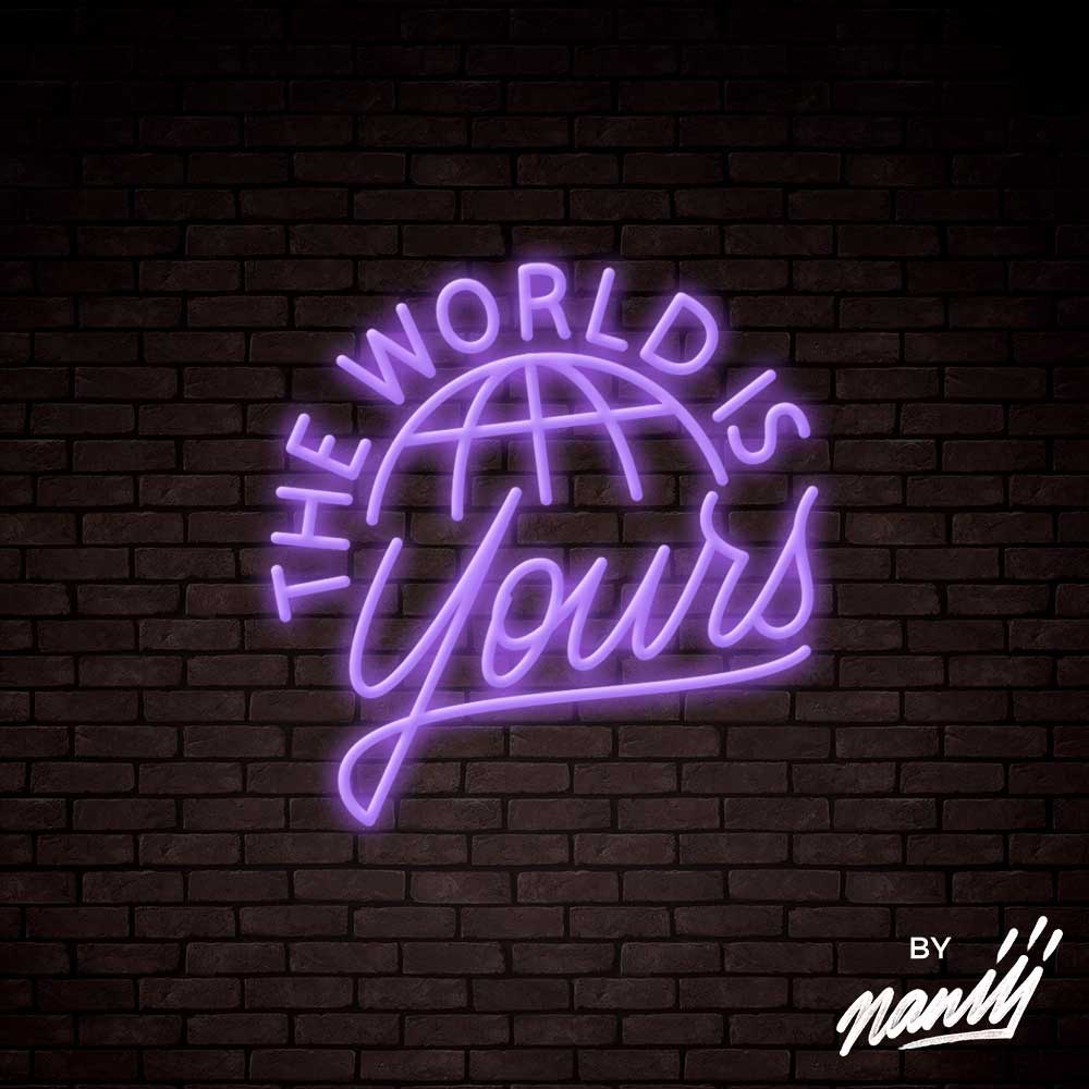 neon the world is yours violet