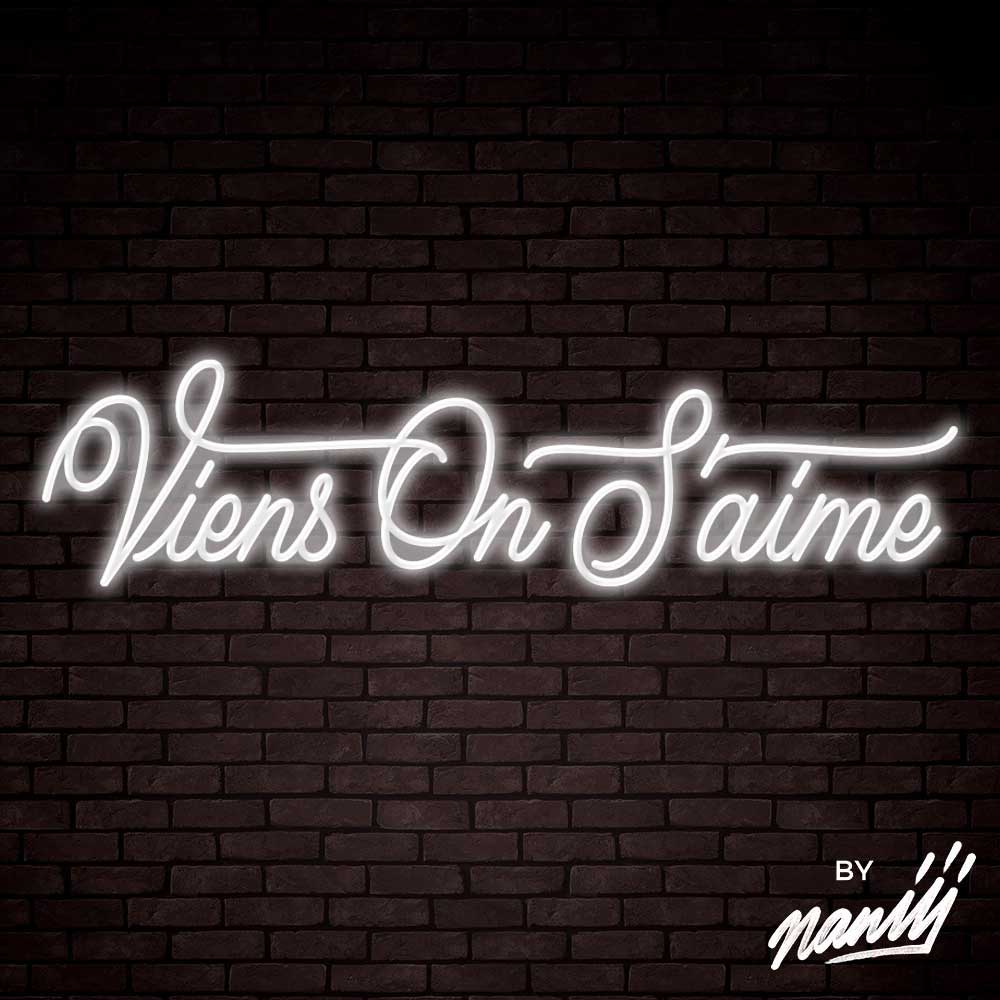 neon deco viens on s'aime blanc froid