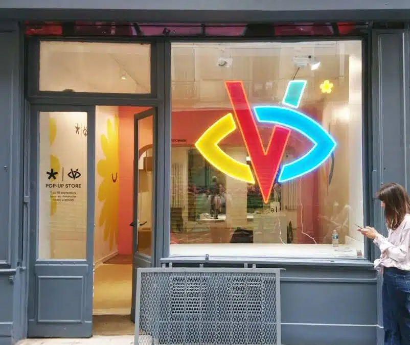 Logo enseigne neon lumineux led commerce vitrine
